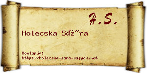 Holecska Sára névjegykártya